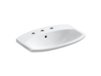 KOHLER K-2351-8-0 Cimarron 22-3/4" rectangle drop-in bathroom sink - White