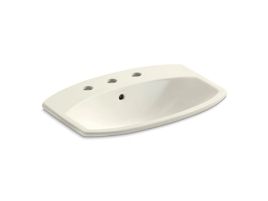 KOHLER K-2351-8-96 Cimarron 22-3/4" Rectangle Drop-In Bathroom Sink In Biscuit