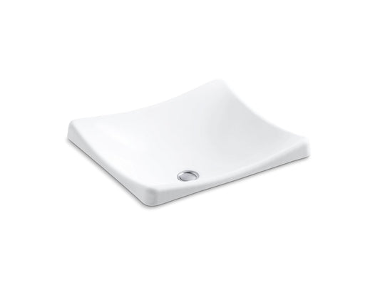 KOHLER K-2833-0 Demilav 18-1/4" Rectangular Vessel Bathroom Sink, No Overflow In White