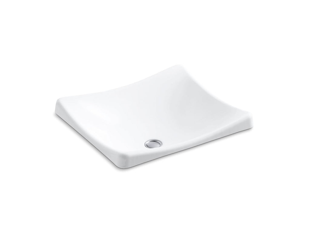 KOHLER K-2833-7 Demilav 18-1/4" Rectangular Vessel Bathroom Sink, No Overflow - Black Black