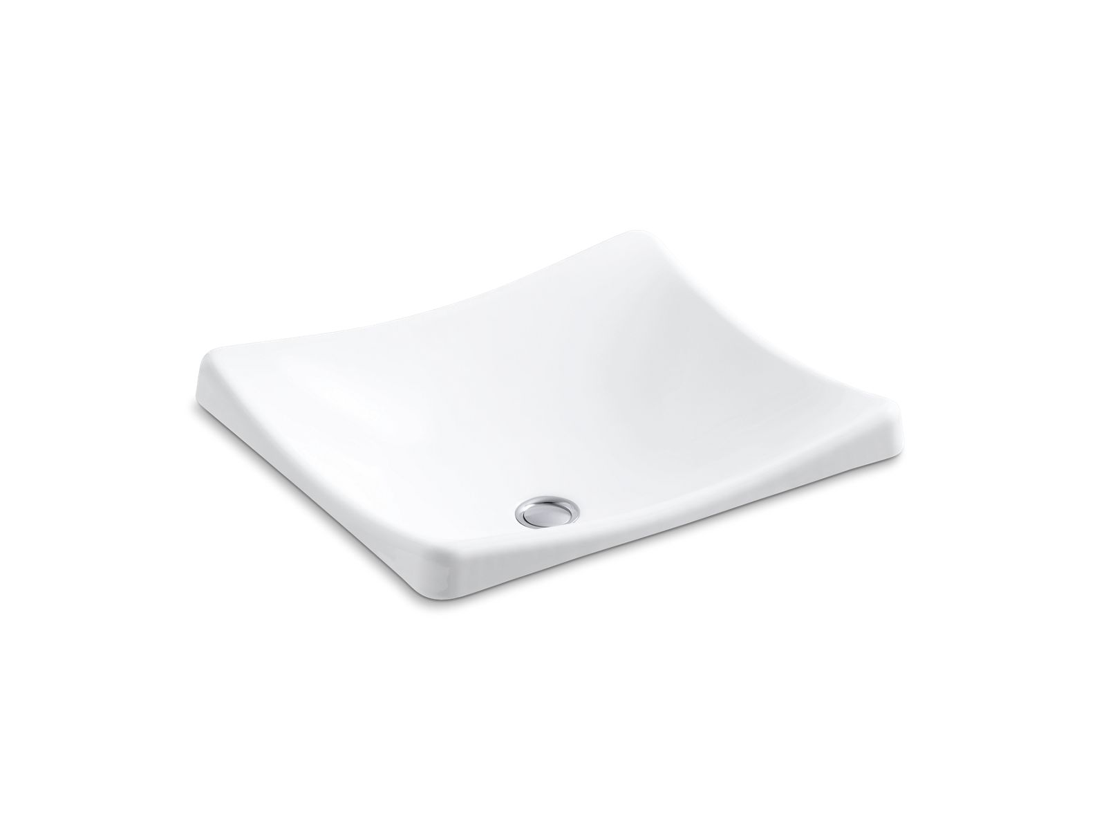 KOHLER K-2833-7 Demilav 18-1/4" Rectangular Vessel Bathroom Sink, No Overflow - Black Black