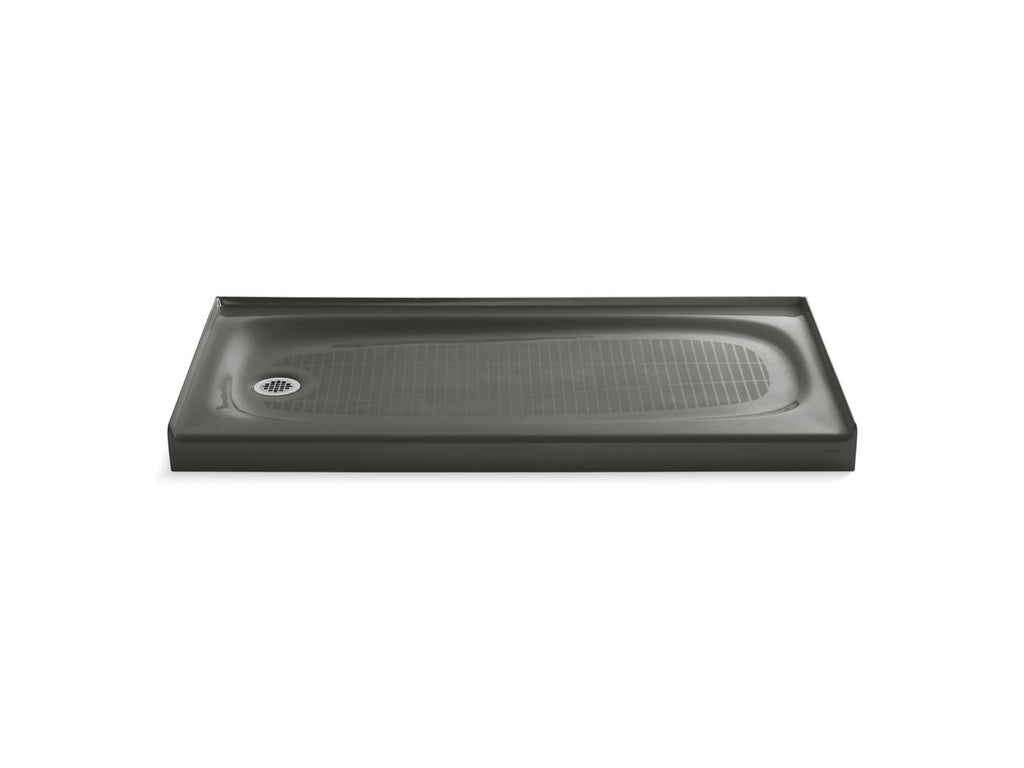 KOHLER K-9053-58 Salient 60" X 30" Alcove Shower Base, Left Drain - Thunder Grey