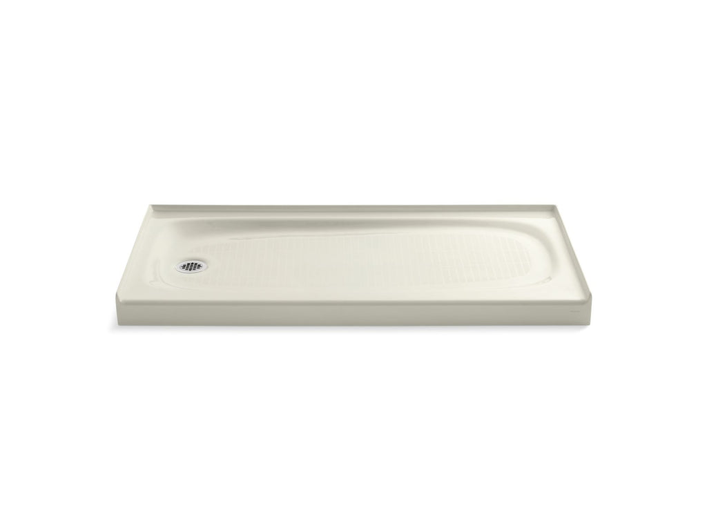 KOHLER K-9053-96 Salient 60" X 30" Alcove Shower Base, Left Drain - Biscuit
