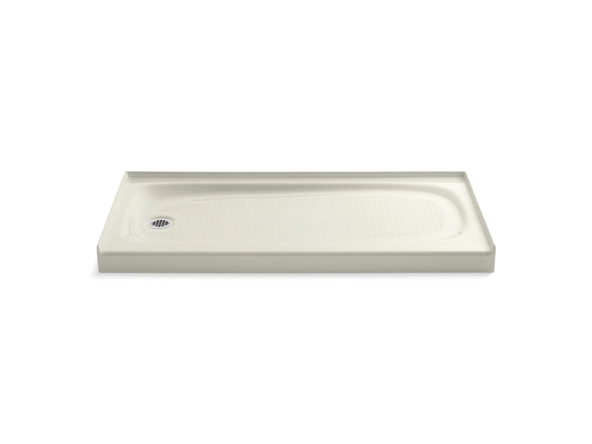 KOHLER K-9053-96 Salient 60" X 30" Alcove Shower Base, Left Drain - Biscuit