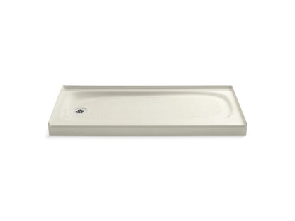 KOHLER K-9053-96 Salient 60" x 30" alcove shower base, left drain - Biscuit