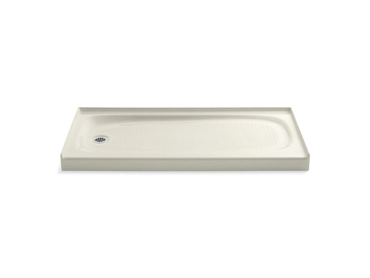KOHLER K-9053-96 Salient 60" x 30" alcove shower base, left drain - Biscuit