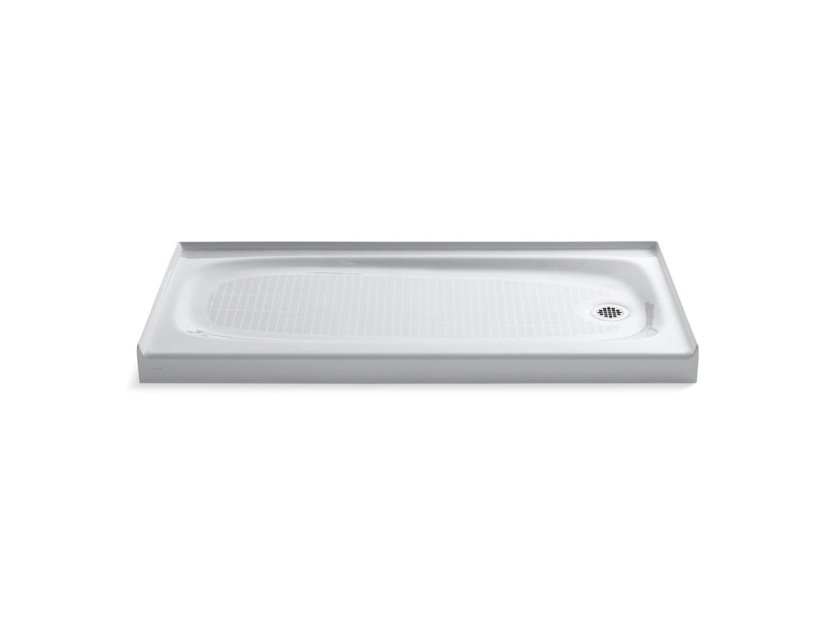 KOHLER K-9054-0 Salient 60" X 30" Alcove Shower Base, Right Drain - White