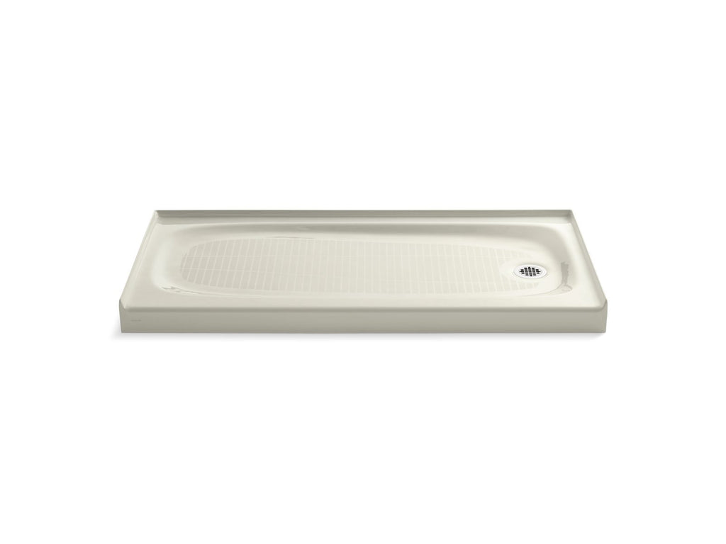 KOHLER K-9054-96 Salient 60" X 30" Alcove Shower Base, Right Drain - Biscuit