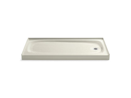 KOHLER K-9054-96 Salient 60" x 30" alcove shower base, right drain - Biscuit