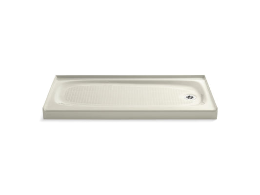 KOHLER K-9054-96 Salient 60" x 30" alcove shower base, right drain - Biscuit