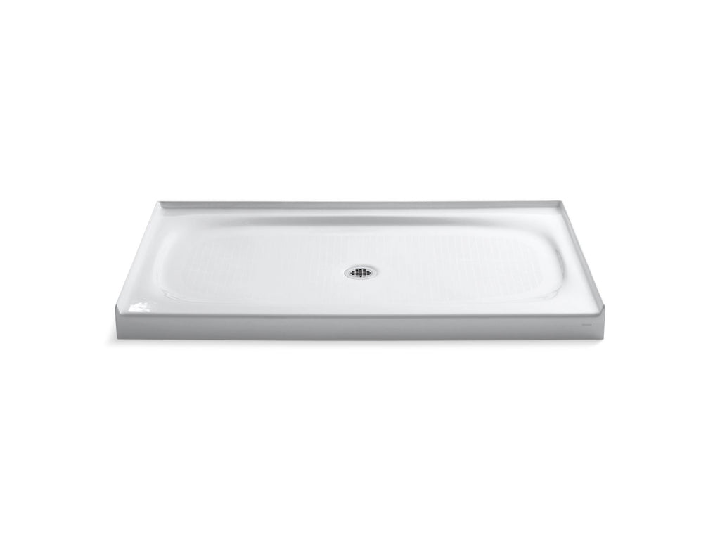 KOHLER K-9055-0 Salient 60" X 36" Alcove Shower Base, Center Drain - White