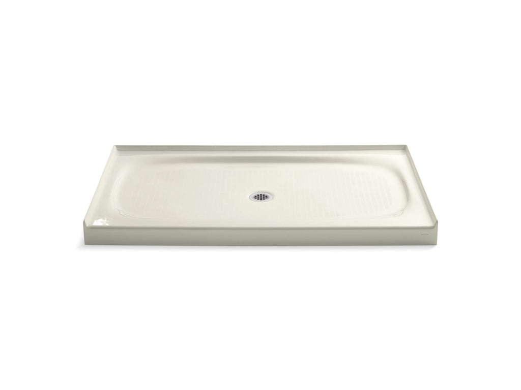 KOHLER K-9055-96 Salient 60" X 36" Alcove Shower Base, Center Drain - Biscuit