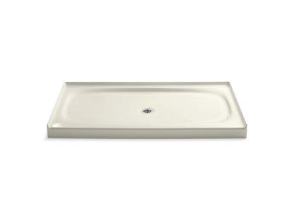 KOHLER K-9055-96 Salient 60" x 36" alcove shower base, center drain - Biscuit