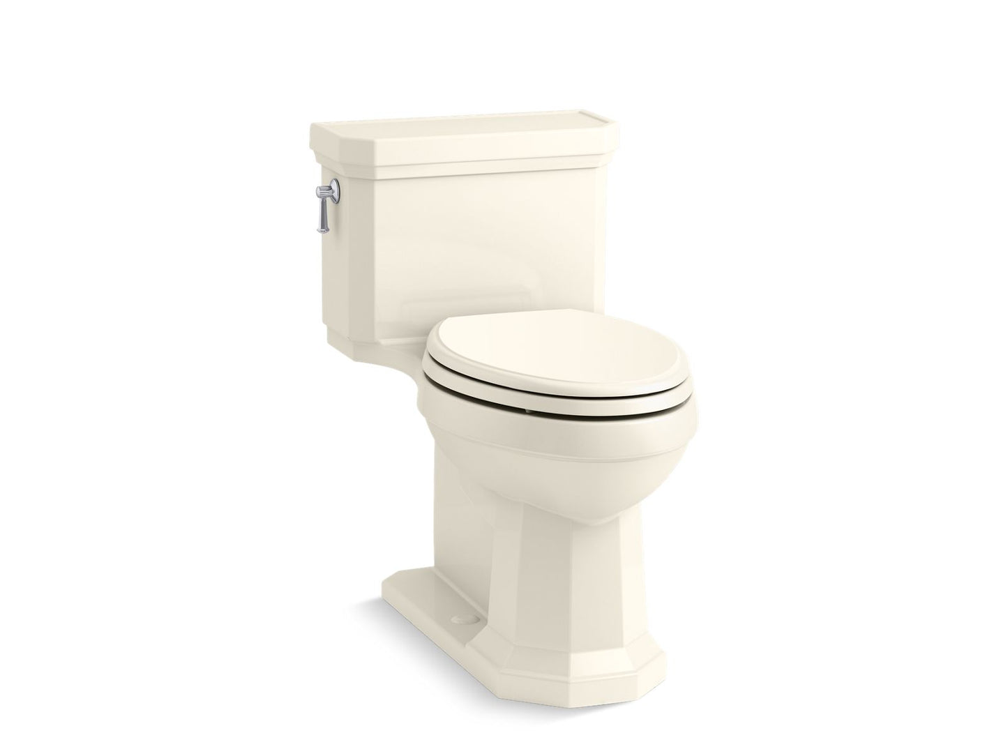 KOHLER K-3940-96 Kathryn One-Piece Compact Elongated Toilet With Concealed Trapway, 1.28 Gpf In Biscuit