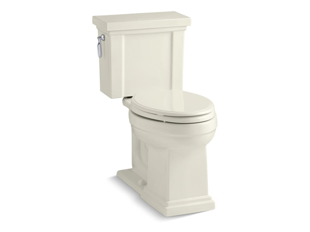 KOHLER K-3950-96 Tresham Two-Piece Elongated Toilet, 1.28 Gpf - Biscuit