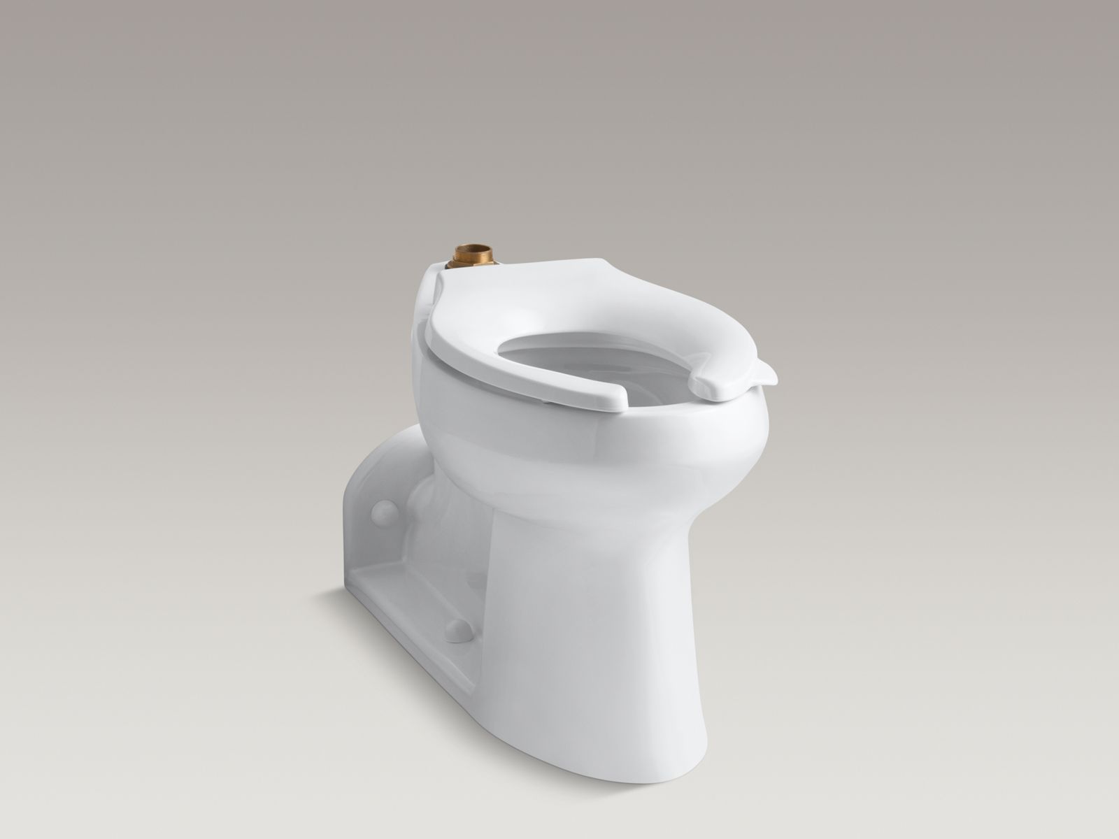 KOHLER K-4352-0 Anglesey Floor-Mount Top Spud Flushometer Bowl With Exposed Trapway - White