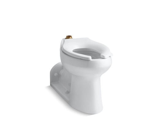 KOHLER K-4352-0 Anglesey Floor-mount top spud flushometer bowl with exposed trapway - White
