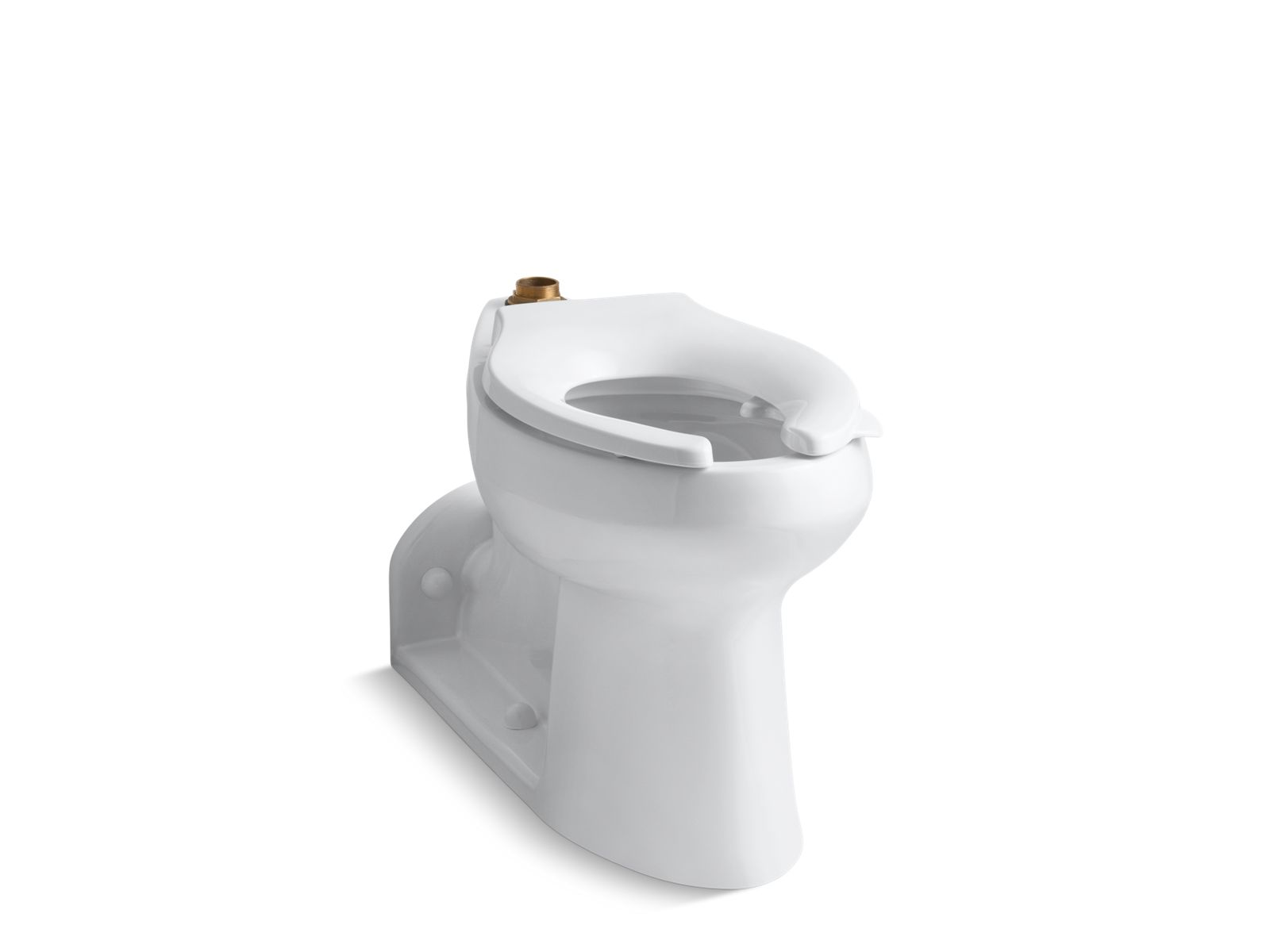 KOHLER K-4352-L-0 Anglesey Floor-Mount Top Spud Flushometer Bowl With Bedpan Lugs - White