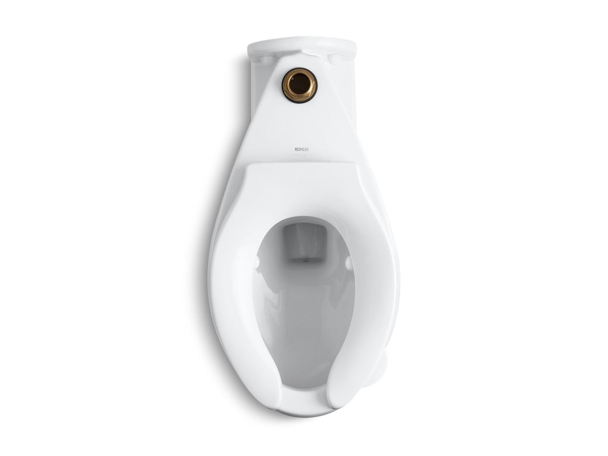 KOHLER K-4352-L-0 Anglesey Floor-Mount Top Spud Flushometer Bowl With Bedpan Lugs - White