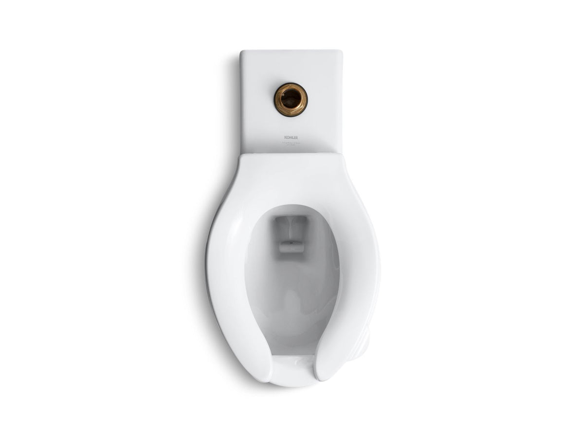 KOHLER K-4386-0 Anglesey Flushometer Bowl With Top Spud, 1.6 Gpf - White