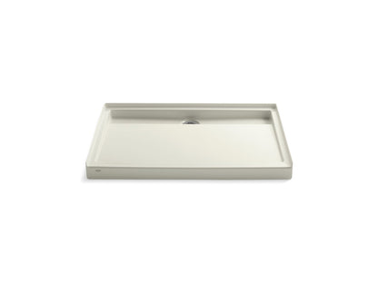 KOHLER K-9925-96 Groove 48" x 36" alcove shower base, rear center drain - Biscuit