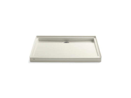KOHLER K-9925-96 Groove 48" x 36" alcove shower base, rear center drain - Biscuit
