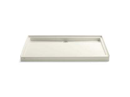 KOHLER K-9928-96 Groove 60" x 36" alcove shower base, center drain - Biscuit
