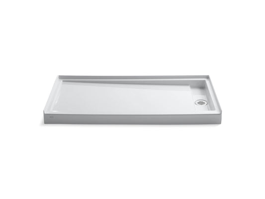 KOHLER K-9948-0 Groove 60" X 32" Alcove Shower Base, Right Drain In White