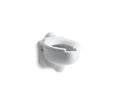 KOHLER K-4460-C-0 Sifton Water-Guard Wall-Mount 3.5 Gpf Flushometer Valve Elongated Blow-Out Toilet Bowl With Rear Inlet, Requires Seat In White