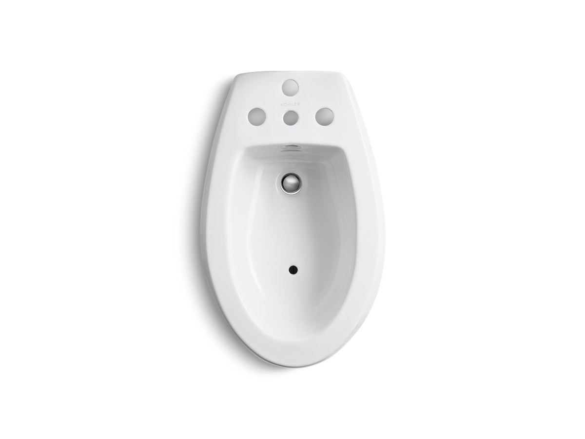 KOHLER K-4854-0 San Tropez Vertical Spray Bidet With 4 Faucet Holes - White