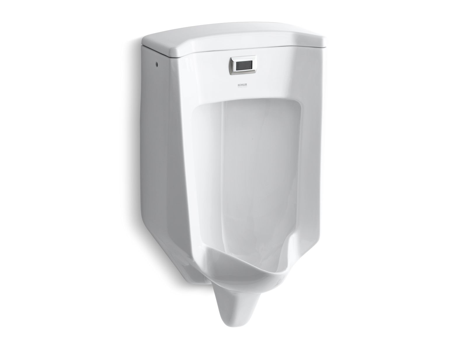 KOHLER K-32590-0 Bardon Wall-Hung Rear-Spud Touchless Urinal, 0.5 Gpf - White