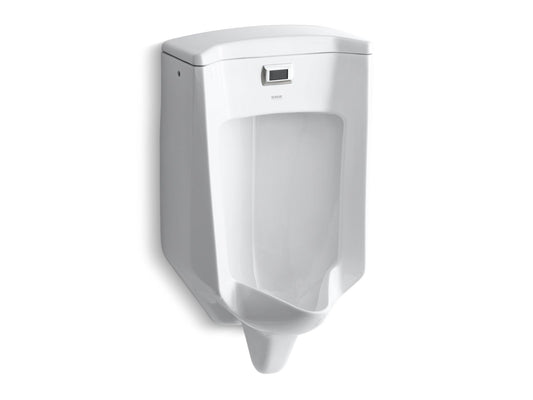 KOHLER K-32590-0 Bardon Wall-hung rear-spud touchless urinal, 0.5 gpf - White