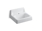 KOHLER K-2812-0 Hudson 20" X 18" Wall-Mount/Concealed Arm Carrier Bathroom Sink With Single Faucet Hole And Lugs For Chair Carrier - White