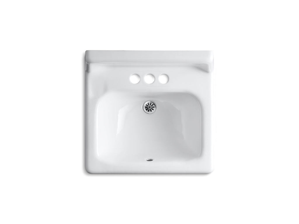 KOHLER K-2861-0 Hudson 19" Rectangular Wall-Mount Bathroom Sink - White