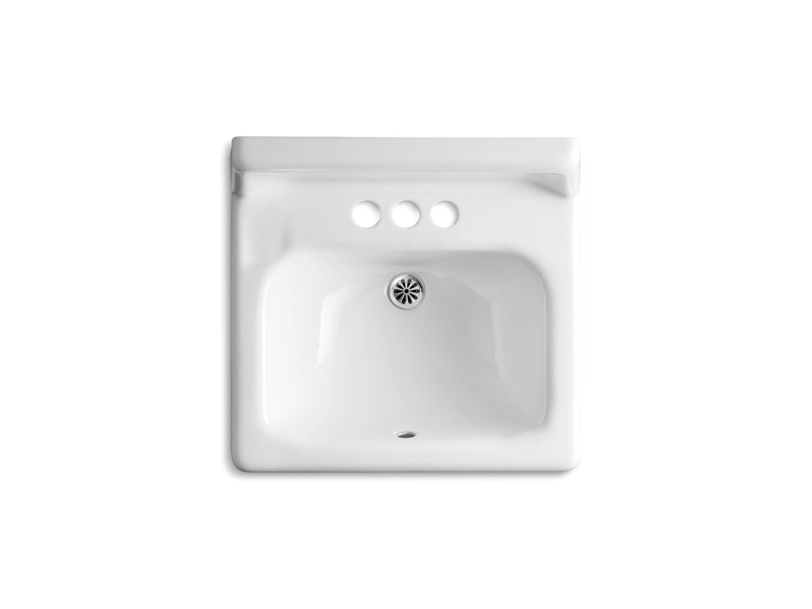 KOHLER K-2861-0 Hudson 19" Rectangular Wall-Mount Bathroom Sink - White