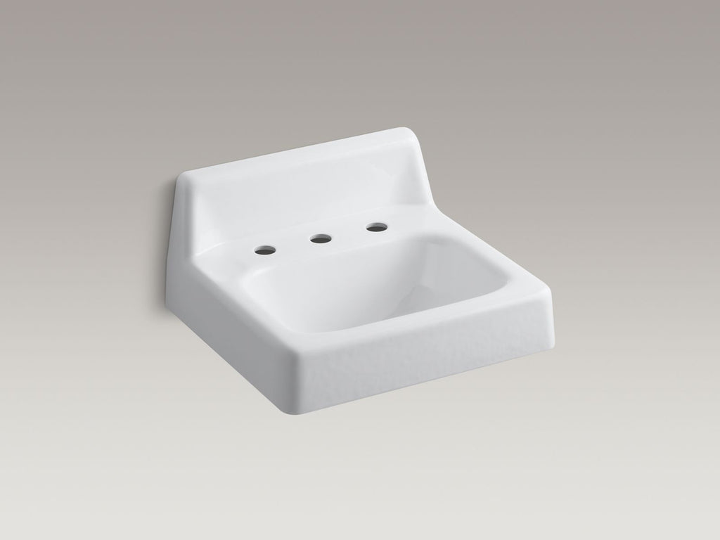 KOHLER K-2863-0 Hudson 19" Rectangular Wall-Mount Bathroom Sink - White