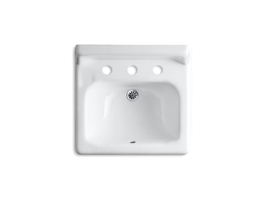 KOHLER K-2863-0 Hudson 19" Rectangular Wall-Mount Bathroom Sink - White