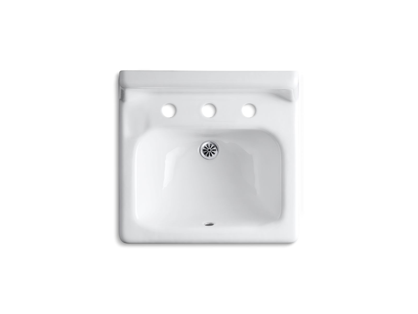 KOHLER K-2863-0 Hudson 19" Rectangular Wall-Mount Bathroom Sink - White