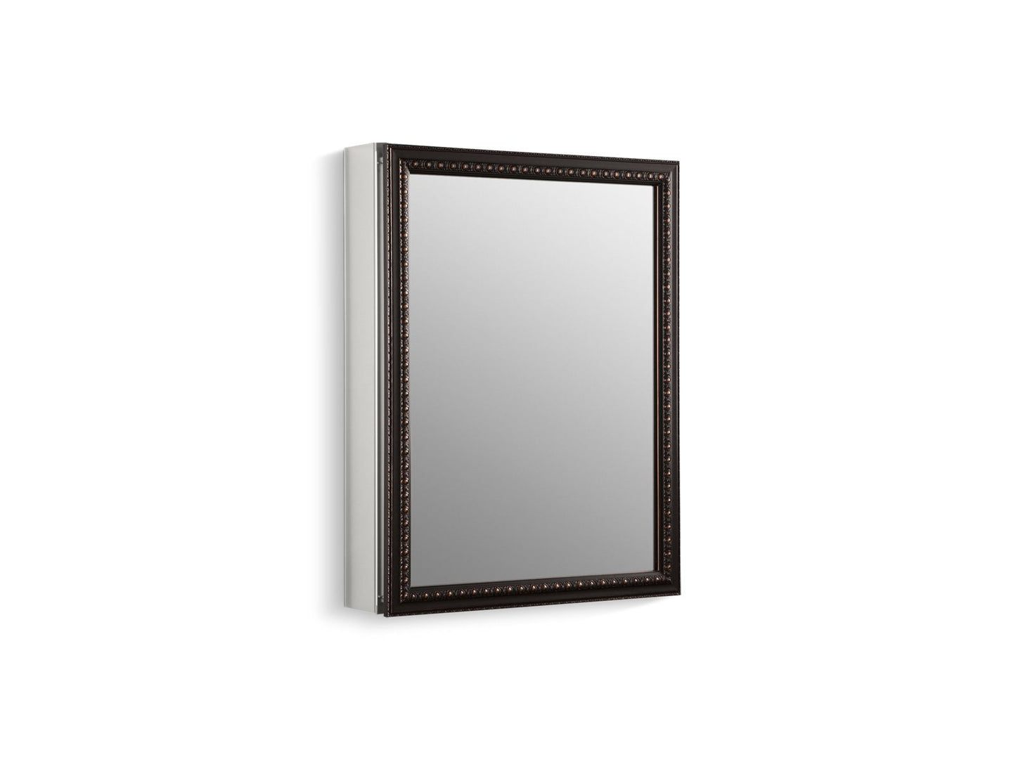 KOHLER K-2967-BR1 20" W x 26" H aluminum single-door medicine cabinet with oil-rubbed bronze framed mirror door - Oil-Rubbed Bronze
