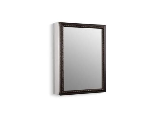 KOHLER K-2967-BR1 20" W x 26" H aluminum single-door medicine cabinet with oil-rubbed bronze framed mirror door - Oil-Rubbed Bronze