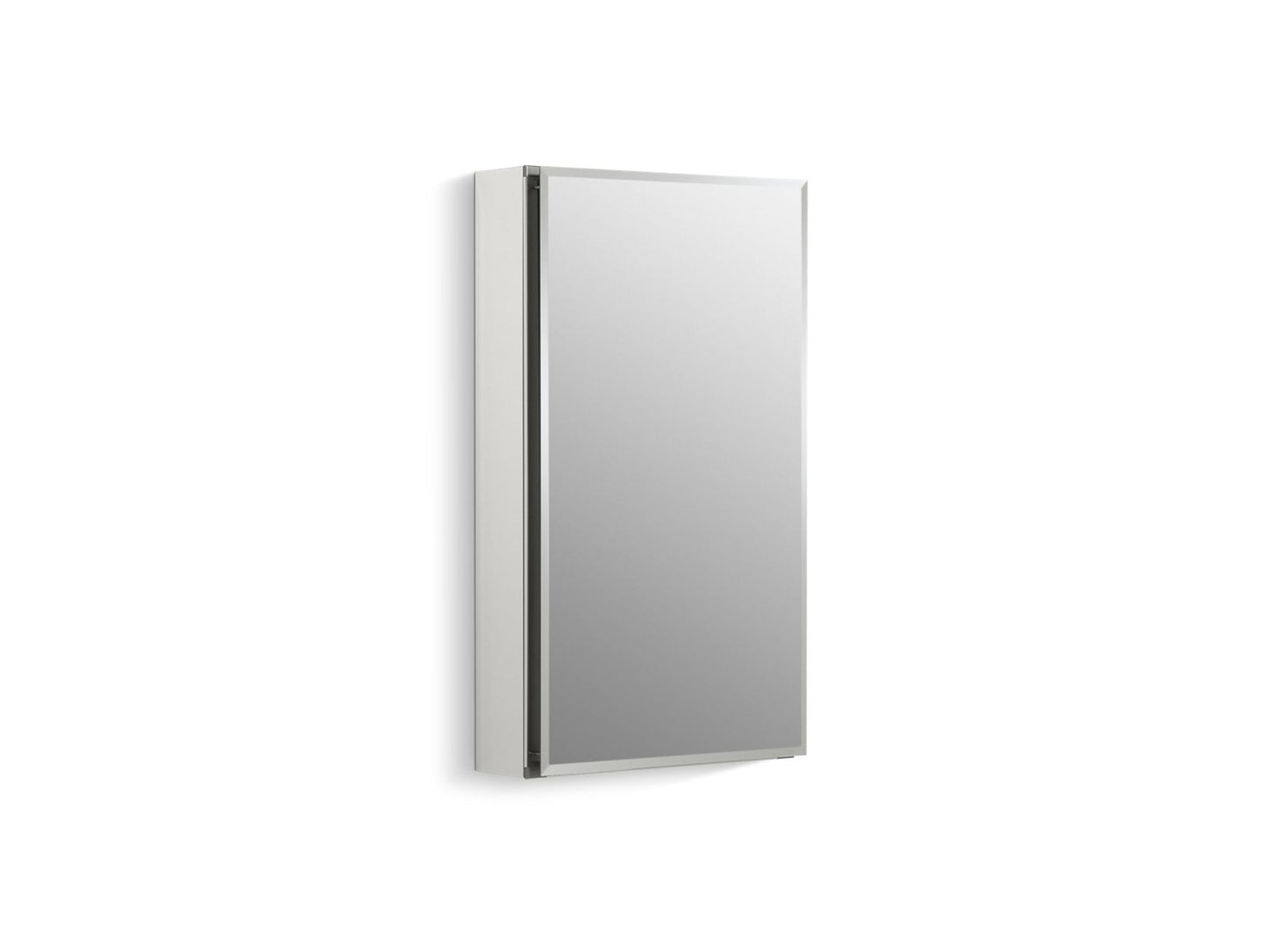 KOHLER K-CB-CLC1526FS 15" W X 26" H Aluminum Single-Door Medicine Cabinet With Mirrored Door, Beveled Edges