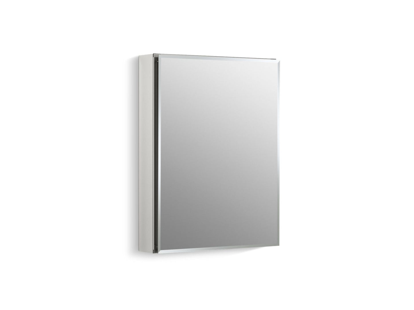 KOHLER K-CB-CLC2026FS 20" W X 26" H Aluminum Single-Door Medicine Cabinet With Mirrored Door, Beveled Edges