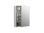 KOHLER K-CB-CLC2026FS 20" W X 26" H Aluminum Single-Door Medicine Cabinet With Mirrored Door, Beveled Edges
