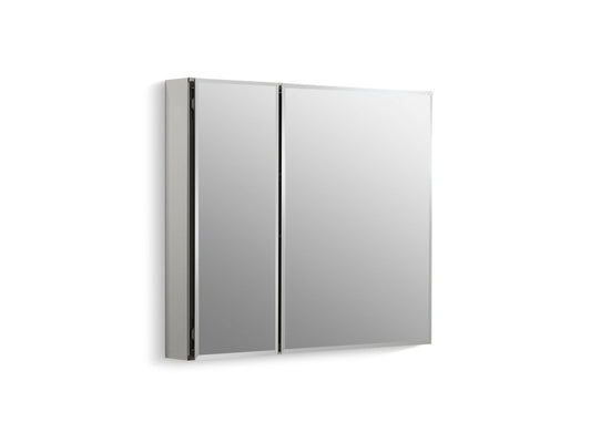 KOHLER K-CB-CLC3026FS 30" W X 26" H Aluminum Two-Door Medicine Cabinet With Mirrored Doors, Beveled Edges