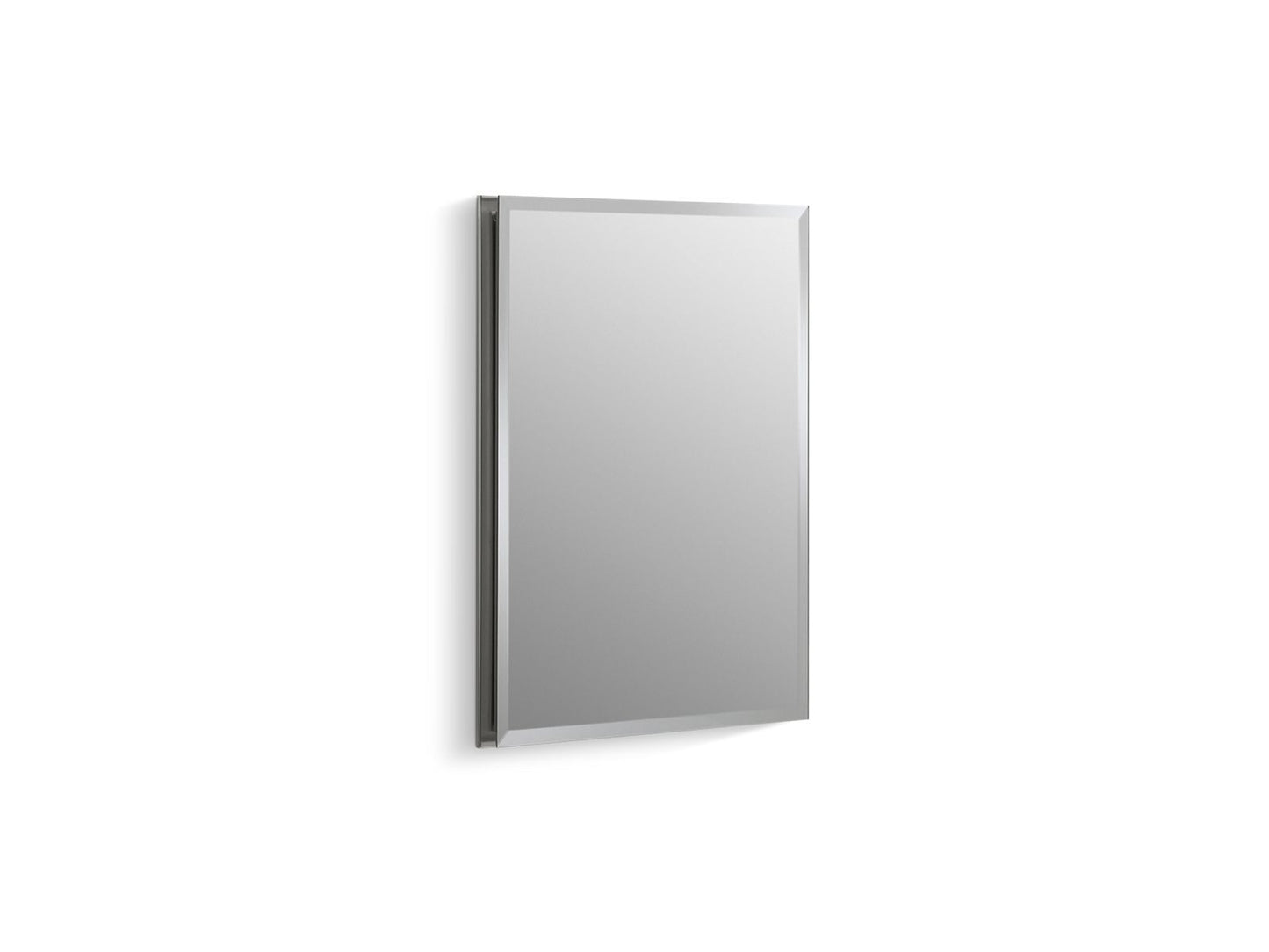 KOHLER K-CB-CLR1620FS 16" W X 20" H Aluminum Single-Door Medicine Cabinet With Mirrored Door, Beveled Edges