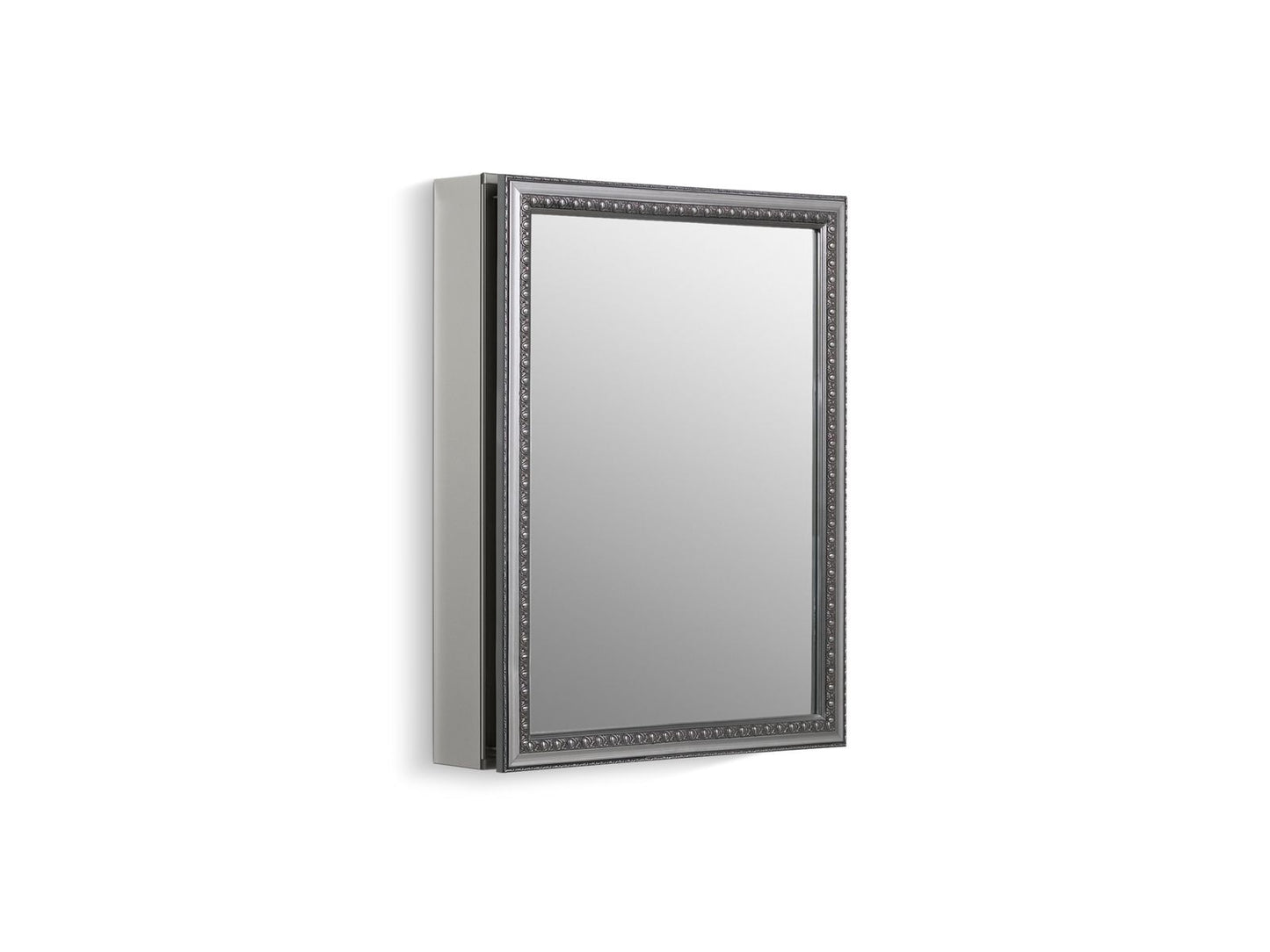 KOHLER K-CB-CLW2026SS 20" W X 26" H Aluminum Single-Door Medicine Cabinet With Decorative Silver Framed Mirrored Door