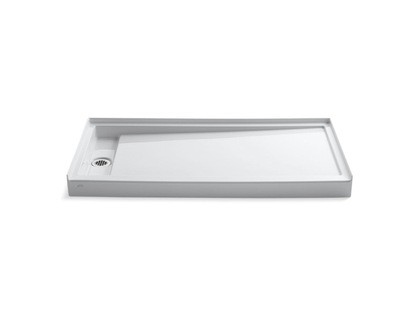 KOHLER K-9949-0 Groove 60" X 32" Alcove Shower Base, Left Drain In White