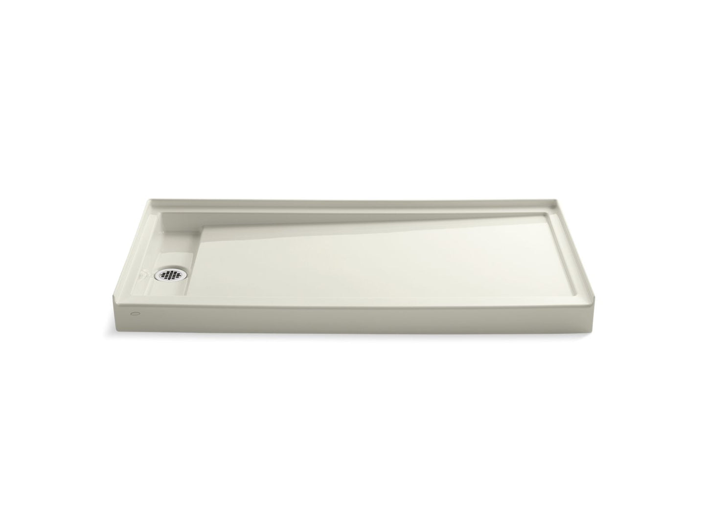 KOHLER K-9949-96 Groove 60" X 32" Alcove Shower Base, Left Drain In Biscuit