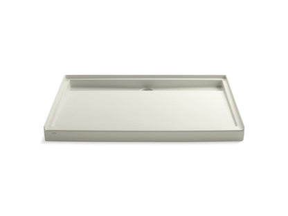 KOHLER K-9996-96 Groove 60" x 42" alcove shower base, rear center drain - Biscuit