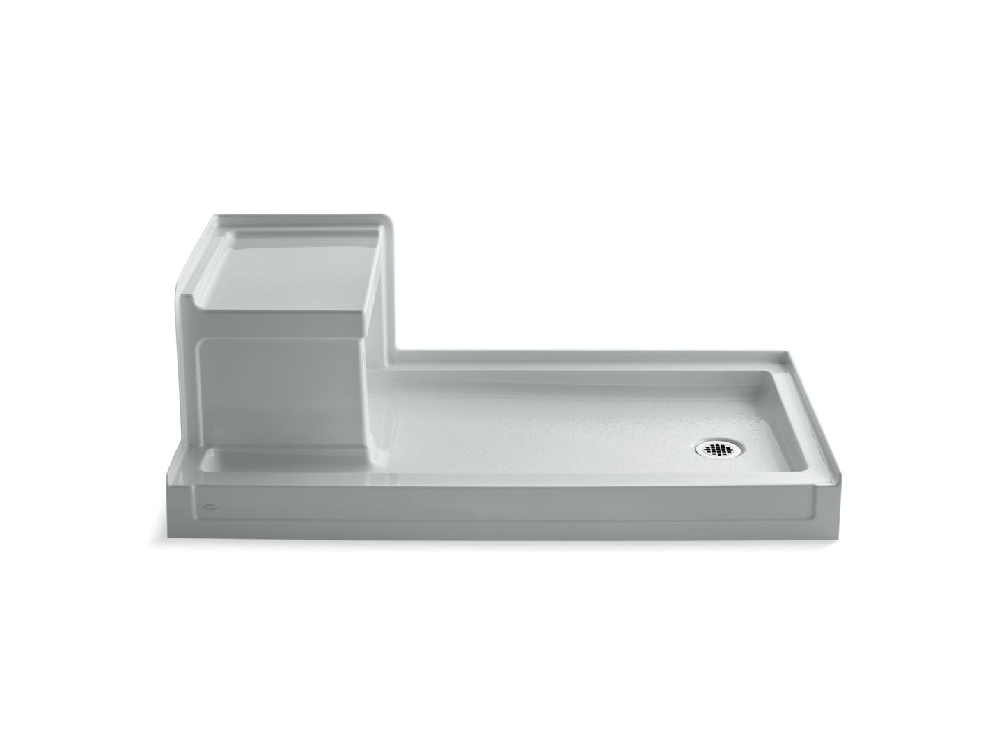 KOHLER K-1976-95 Tresham 60" X 32" Alcove Shower Base, Right Drain In Ice Grey